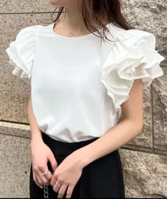 MEISMレイヤードフリルスリーブブラウスMサイズ