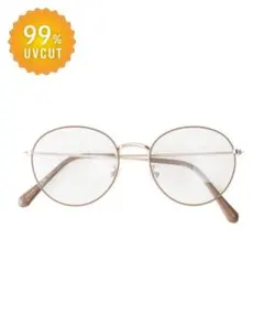 曇りにくいメタルPCメガネ ブラウン ゴールド