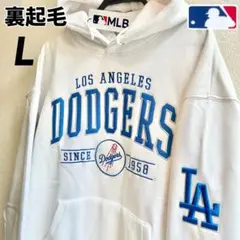 【L】MLB ドジャース　3Dロゴ刺繍&ワッペン　裏起毛パーカー●大谷翔平