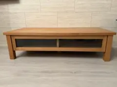 MUJI 無印良品 ローテーブル テレビ台 木製 ガラス窓 色やけアリ