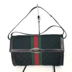 GUCCI グッチ ショルダーバッグ GGキャンバス シェリーライン ブラック
