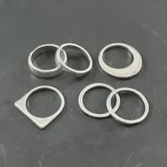 【シルバーリング6点セット】シンプル/マット/ヴィンテージ