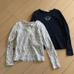 長袖　ロンT シャツ　2枚　10-12y 紺系
