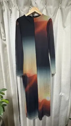ZARA 透け感長袖ロングワンピース