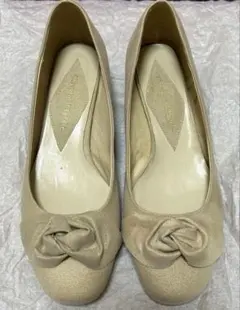 【ルミ様専用】新品未使用 ゴールド リボンパンプス オリエンタルトラフィック