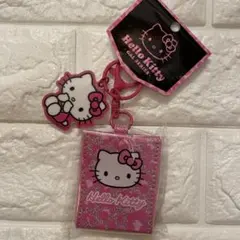 ハローキティ　ミニミラーチャーム　ピンク　ギャル　ヒョウ柄
