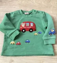 MIKIHOUSE 車とクマ刺繍 トレーナー