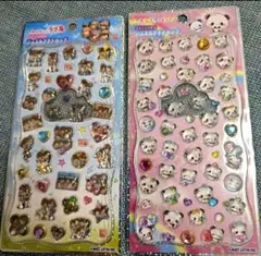 正規品　ラブ友　もちもちパンダ　ストーンつき　　ジュエル　プチドロップ シール