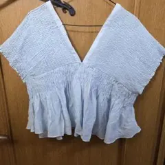 LOWRYSFARMヨウリュウシャーリングショートフレンチスリーブ ベージュ 