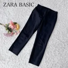 ザラウーマン　カジュアルパンツ　ネイビー　無地　ストレート　ウエストゴム
