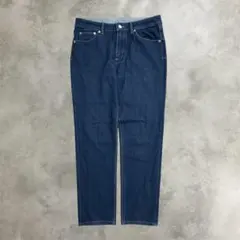 デニムパンツ ストレート w69~72 刺繍デザイン ハート インディゴ 青のサムネイル