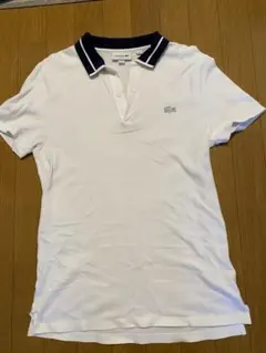 LACOSTE ラコステ ポロシャツ 白 ネイビー S