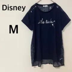 Disney 半袖Tシャツ 【M】ティンカーベル　シースルー ネイビー　星空星座