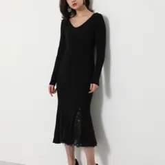 今季最新★リエンダ★Mermaid Lace RIB Knit OP ブラック
