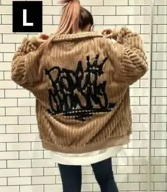 ロデオクラウンズ GU ハリヌキバックロゴフェイクファージャケット大きいサイズL