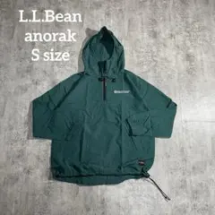 L.L.Beanアノラックパーカー 90sナイロンプルオーバー グリーン古着S