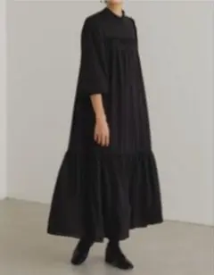 BEARDSLEY ハイカラーギャザーワンピース