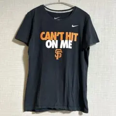 ナイキ プリント Tシャツ クルーネック 半袖 L 黒 橙 白 綿 カジュアル