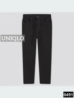 0491 UNIQLO スラウチテーパードアンクルジーンズ ブラック