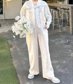 Alley by w closet フラワープリントツイルサロペット
