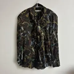 ZARA BASIC 総柄 長袖シャツ ボウタイ XSのサムネイル
