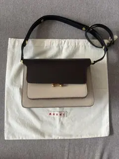 レザーTrunkミディアムバッグサフィアーノショルダー茶Marniマルニ 