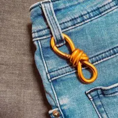 リボン型 カラビナ ゴールド キーホルダー アメカジ ヴィンテージ 金具