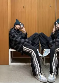 コムドットヤマト着用バレンシアガ　サイドラインパンツ