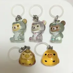 リラックマ きょうりゅう着ぐるみフィギュア　めじるしアクセサリー　コンプリート