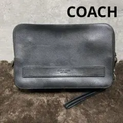 コーチ COACH F93555 ダブルジップ レザー クラッチバッグ ブラック