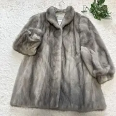 総丈85 サファイアミンク サガミンク ロング ファーコート 毛皮 リアル