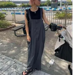 ボンジュールサガン ハイウエストロングジャンパースカート 通勤着 オールシーズン