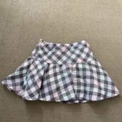 【お値下げ】メゾピアノ　チェック柄フレアキュロットスカート 130サイズ