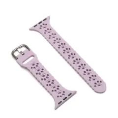 新品未使用　AppleWatch バンド　シリコンバンド　付け替え　花柄パープル