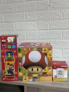【新品・未使用】スーパーマリオ 3点セット (ランチボックス・ボトル・グラス)