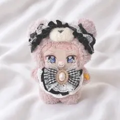 10〜12cm ぬいぐるみ ぬい服 いつぬい スタイ&ヘッドドレス 黒