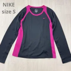 NIKE ナイキ ドライフィット 速乾 ロンT S ピンク ブラック