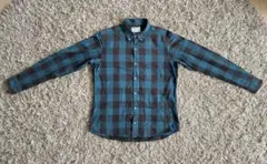 チェックシャツ 長袖シャツ ブルー系 カジュアル メンズ　L相当