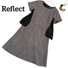 Reflect スカートセットアップ ツイード調　異素材　ブラック/グレー