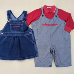 ミキハウス チエコサク レトロ トップス＆ボトムス 80 90 3点セット