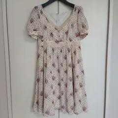 レッセパッセ ワンピース 花柄 ピンクベージュ LAISSE PASSE