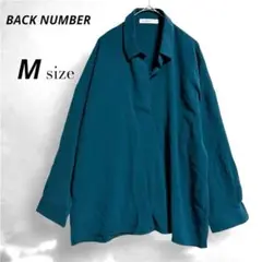 バックナンバー ダークティール Vネック 長袖シャツ M グリーン 緑 襟付き