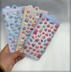 3Dシール立体シール 3Dシール ぷくぷくシール 3枚セット