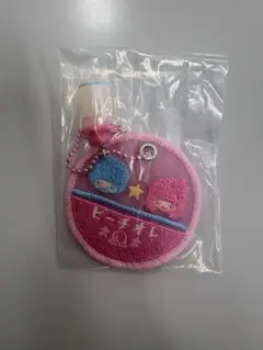 リトルツインスターズ ピーチオレ 刺繍ワッペン風キーホルダー