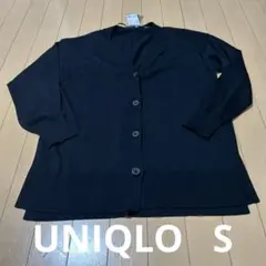 新品未使用ユニクロUNIQLOUVカットVネックカーディガンS黒