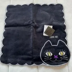 タグ付き ANNA SUI 黒猫 タオルハンカチクロネコアナスイ⭐︎阪急ラッピング