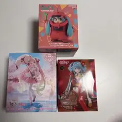初音ミク　フィギュア　3体セット　桜ミクAMP＋　ザクぐるみ　椿