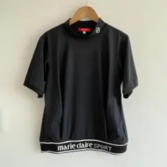 marie claire SPORT ゴルフウェア 半袖モックネック 黒 Mのサムネイル