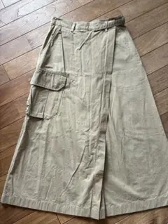 Ray BEAMS カーゴキュロット巻きスカート　ベージュ