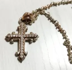 【アルページュ・レア品】SV＆PGコンビ・ストーン付きクロスペンダント